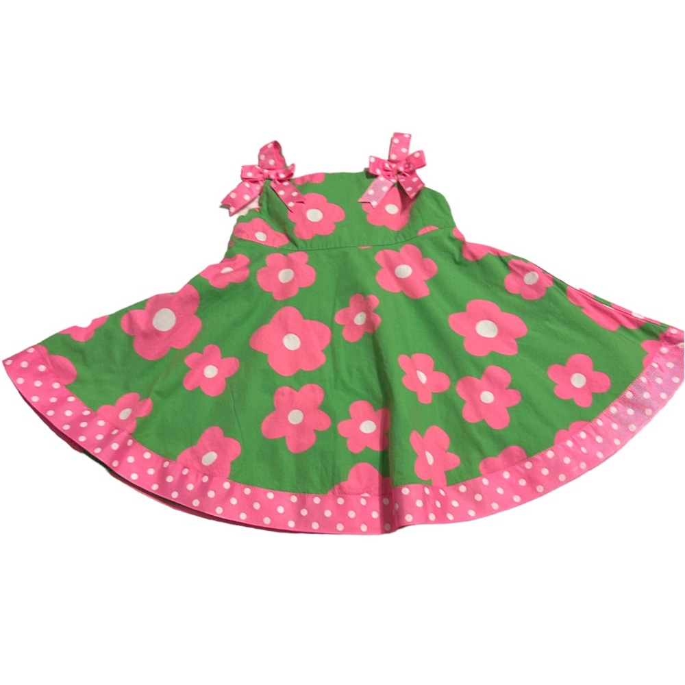 Bonnie Baby flower and polka dot swing dress size 24 Mo